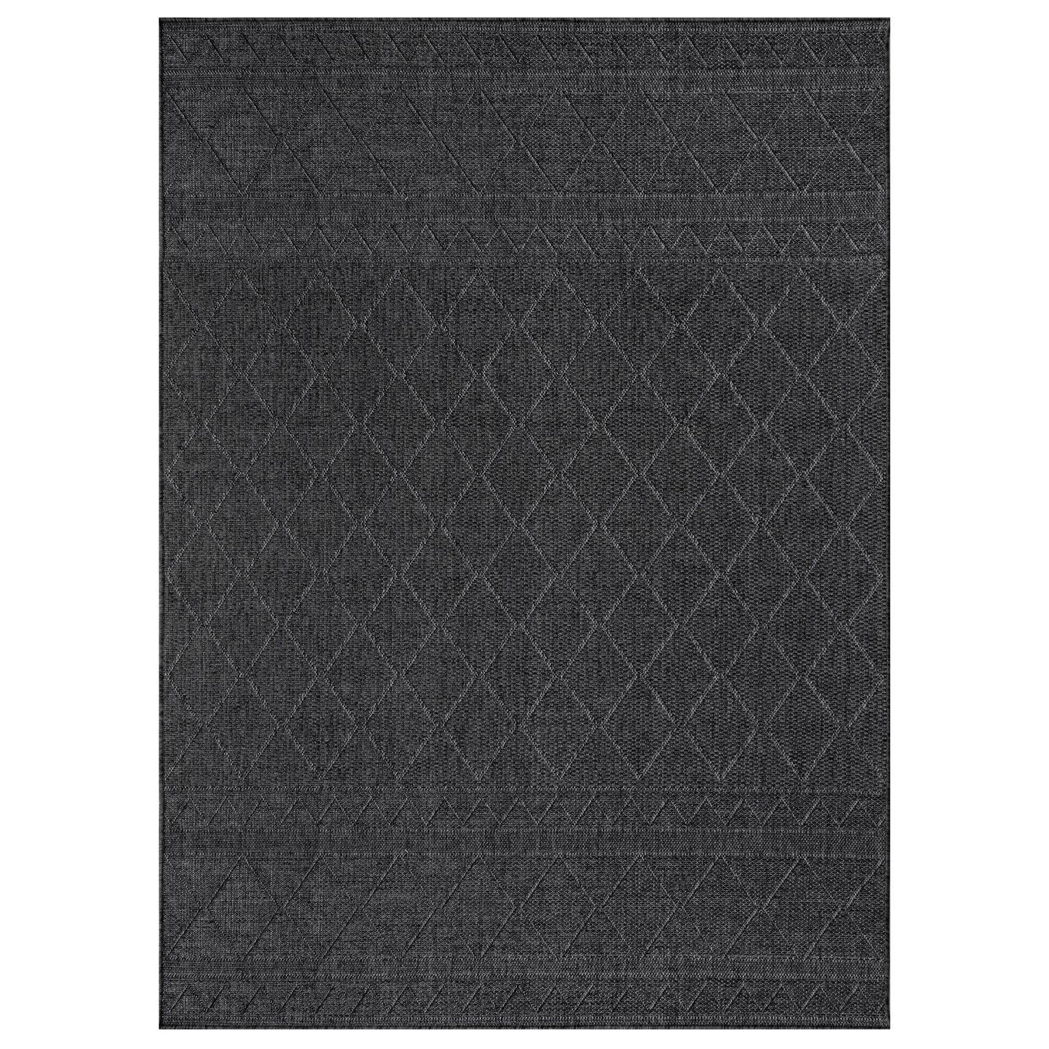 OUTDOORTEPPICH Schwarz 160 x 220 cm - Schwarz, Kunststoff (160/220cm) - TT Home
