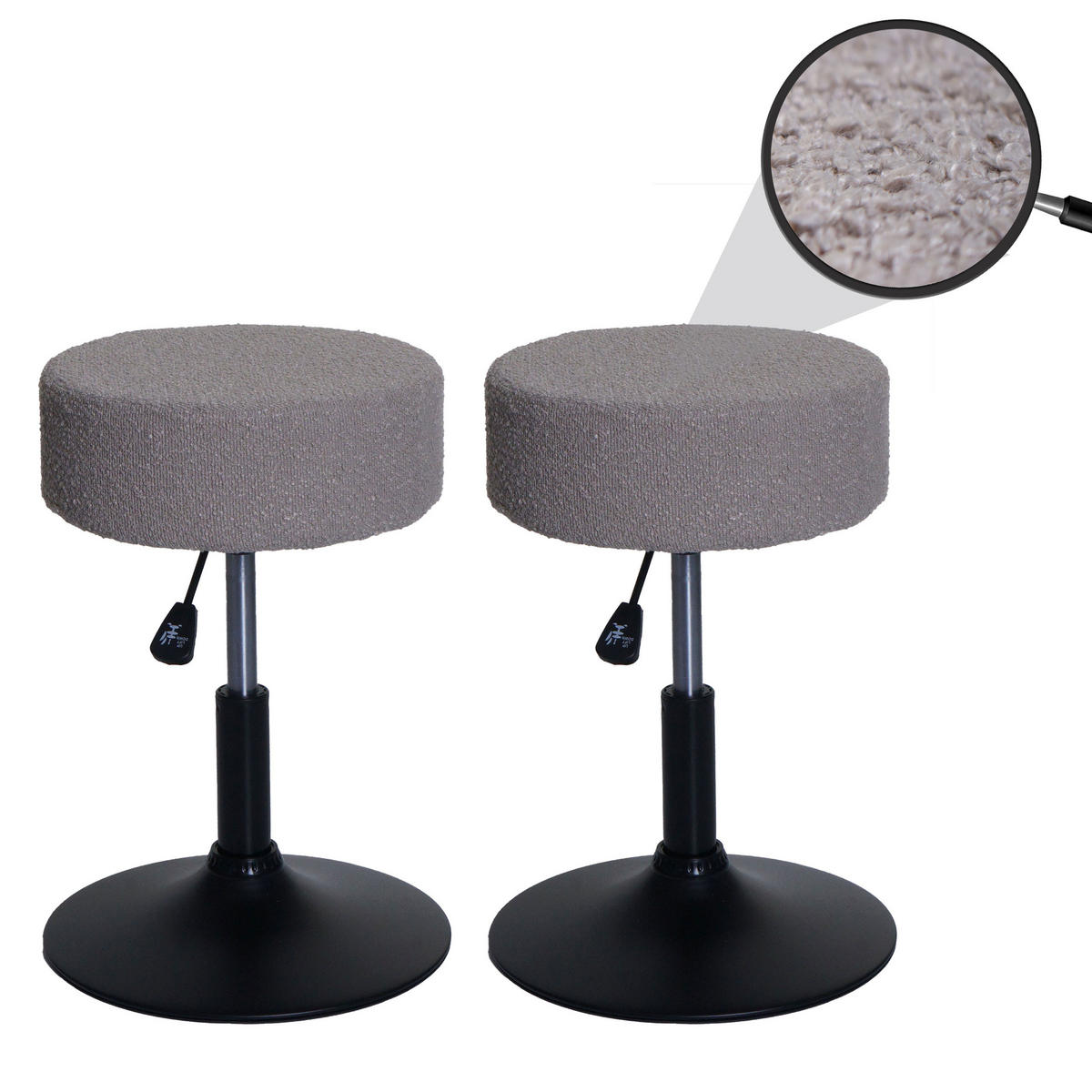 HOCKER taupe 2er-Set - Taupe, Textil (37/57/37cm) - MCW