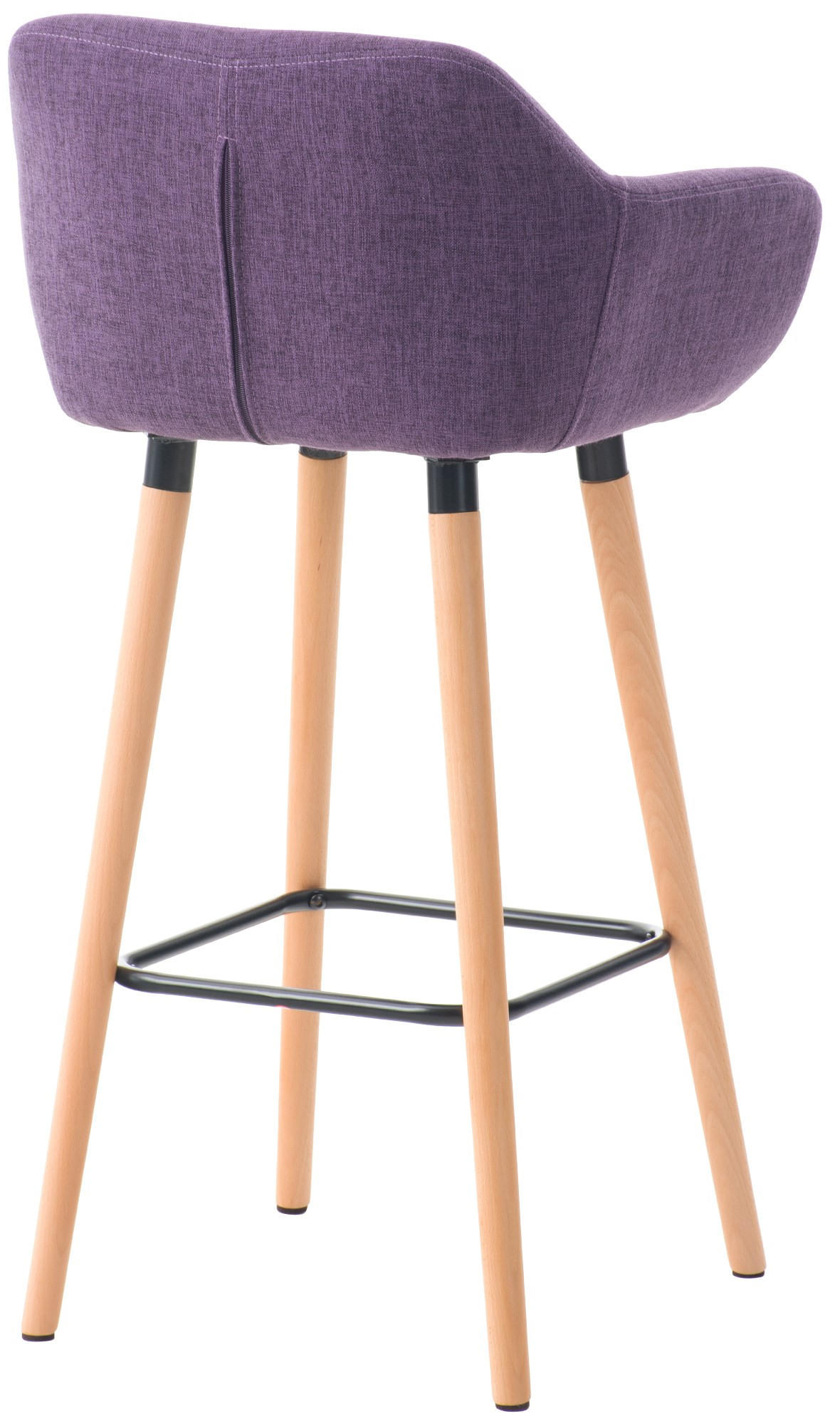 BARHOCKER Stoff Lila - Eukalyptusholzfarben/Lila, Holz/Textil (55/99/46cm) - CLP