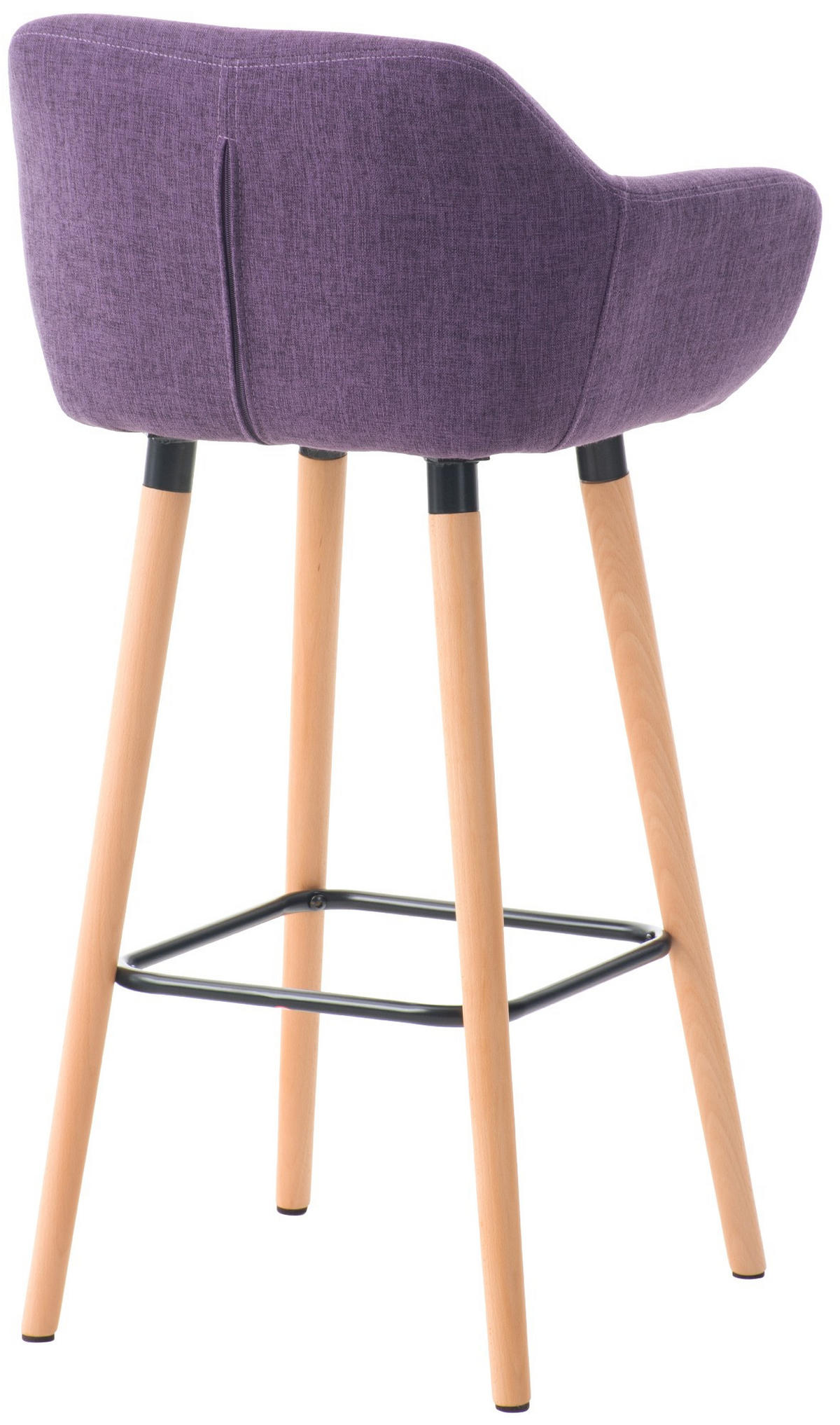 BARHOCKER Stoff lila - Eukalyptusholzfarben/Lila, Holz/Textil (55/99/46cm) - CLP