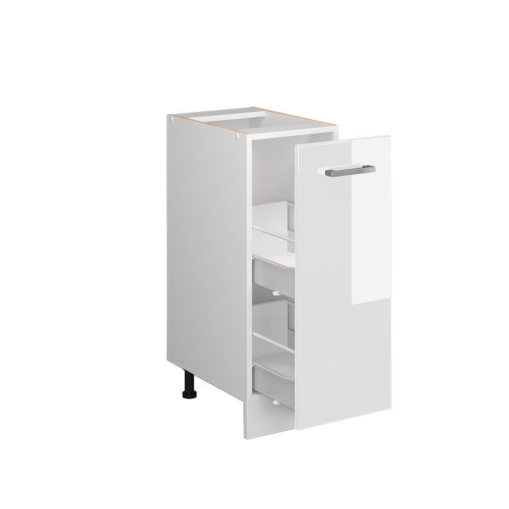 APOTHEKERSCHRANK R-Line Weiß Hochglanz 30 cm ohne AP - Weiß Hochglanz/Weiß, Holzwerkstoff (30/81.6/46cm) - Vicco