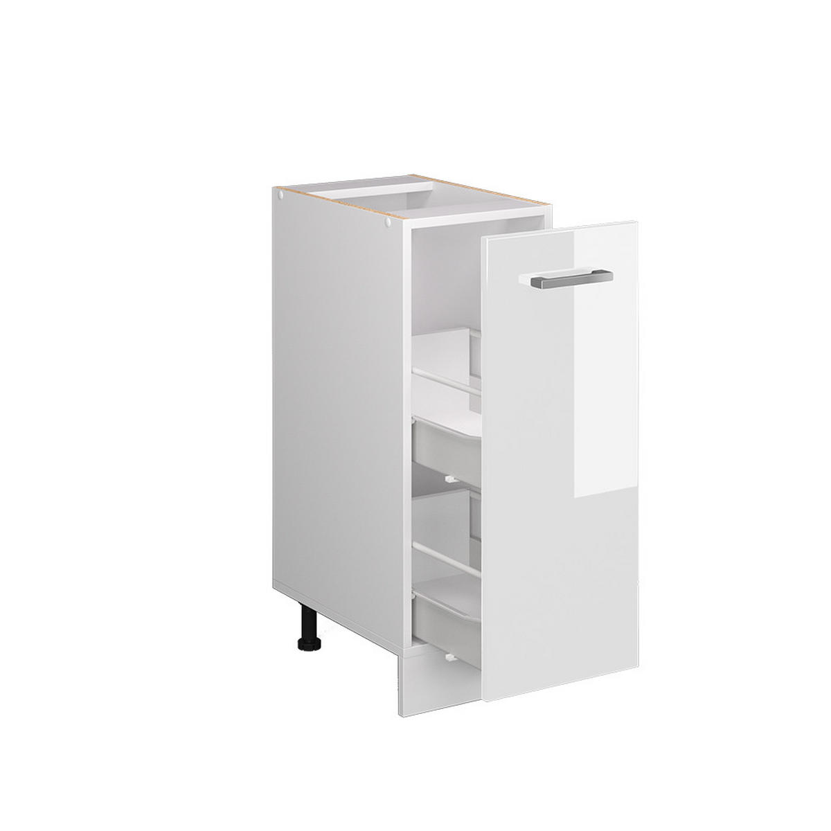APOTHEKERSCHRANK R-Line Weiß Hochglanz 30 cm, AP Anthrazit - Weiß Hochglanz/Weiß, Holzwerkstoff (30/81.6/60cm) - Vicco