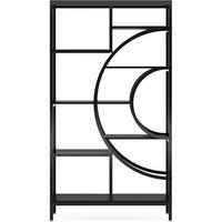 BÜCHERREGAL Geometrisch 179cm Schwarz - Schwarz, Metall (100/179/30cm)