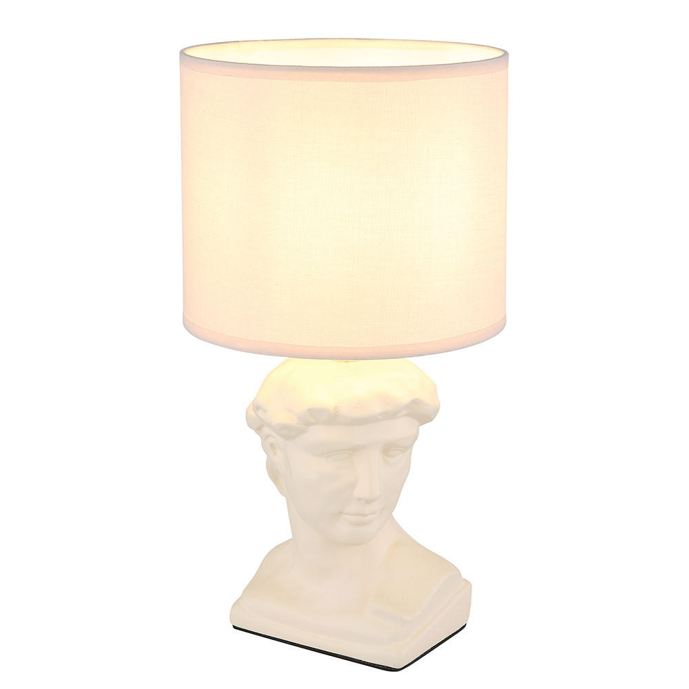 TISCHLEUCHTE Hermes Creme Textil - Beige, Textil (17.5/17.5/33cm) - Globo Lighting