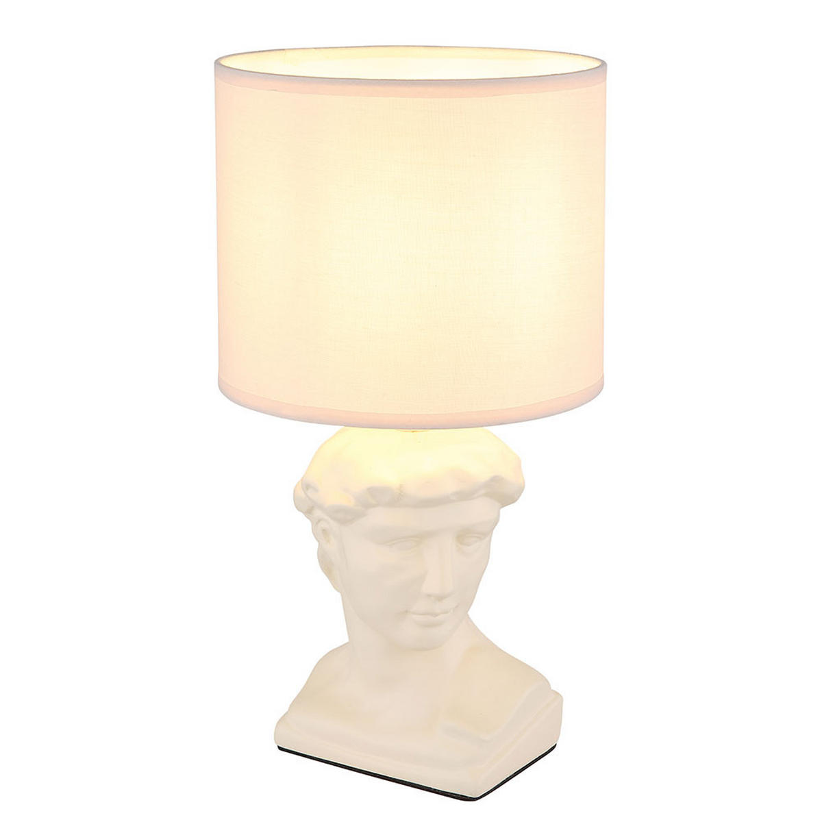 TISCHLEUCHTE Hermes Creme Textil - Beige, Textil (17.5/17.5/33cm) - Globo Lighting