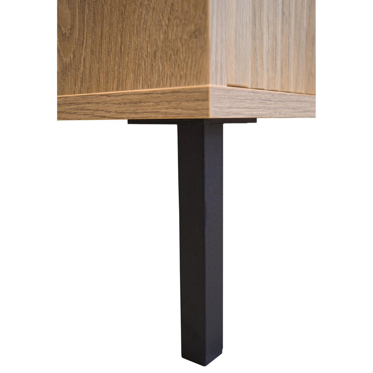 TV-LOWBOARD Osaka Eichenholzoptik Evoke 179/50/40 cm - Eichefarben/Schwarz, Holzwerkstoff/Metall (178.6/50/40cm) - Selsey