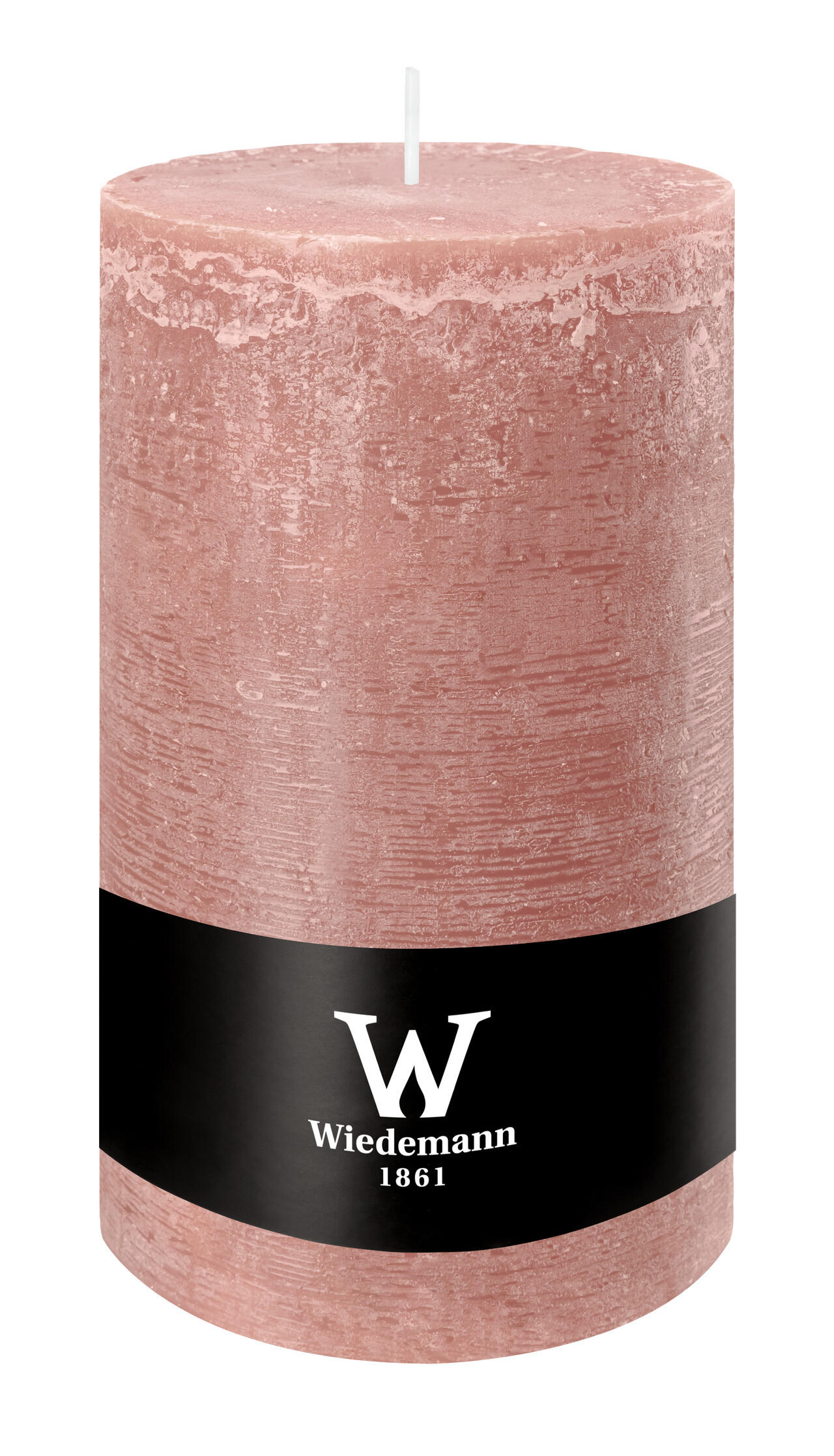 STUMPENKERZE Rustik Marble Style Rosenholz 190 x Ø 100 mm, 1 Stück - Rosa, Paraffin (10/19cm) - Wiedemann Kerzen