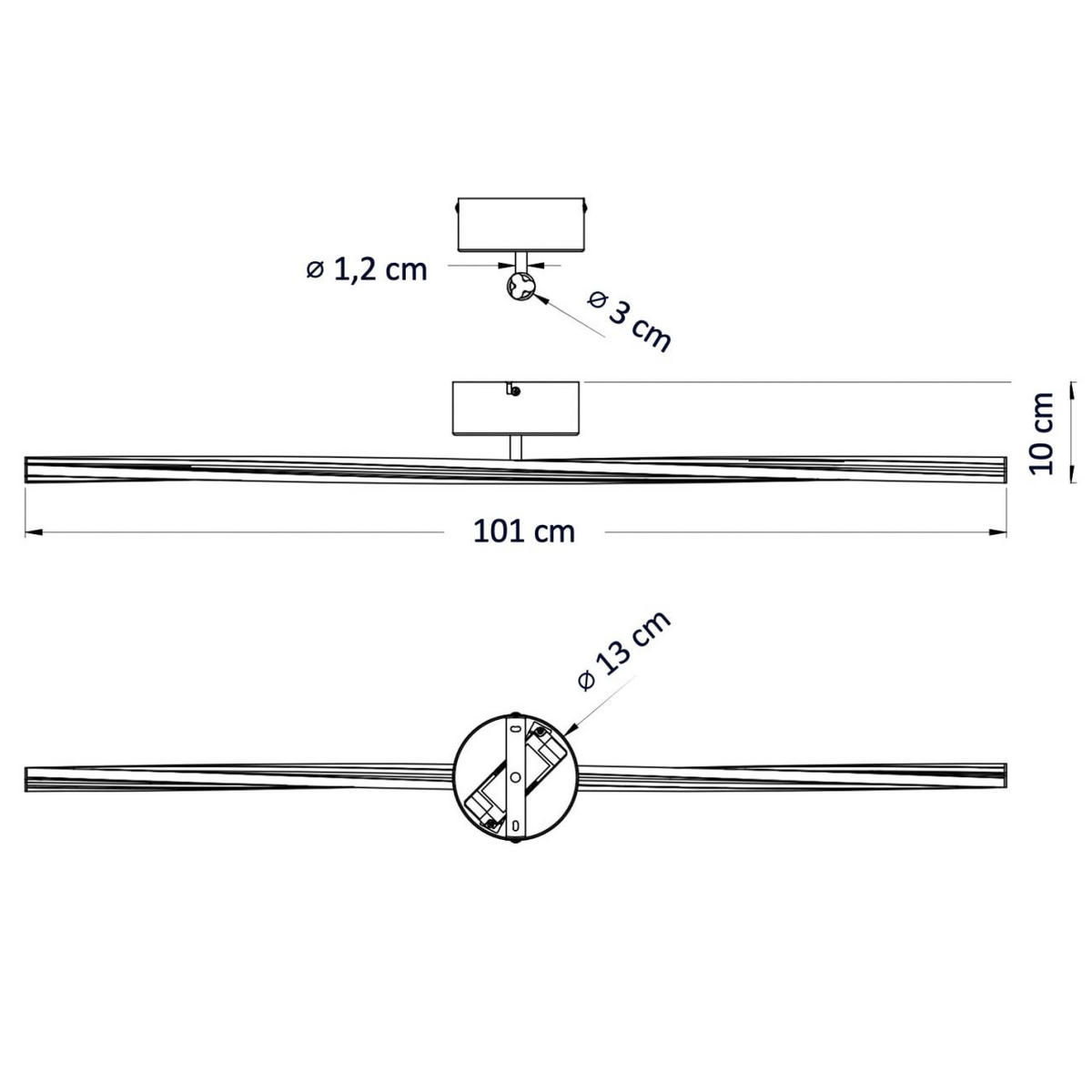 DECKENLEUCHTE Telvo, Weiß, 101cm - Weiß, Metall (101/3/101cm) - KOSILUM