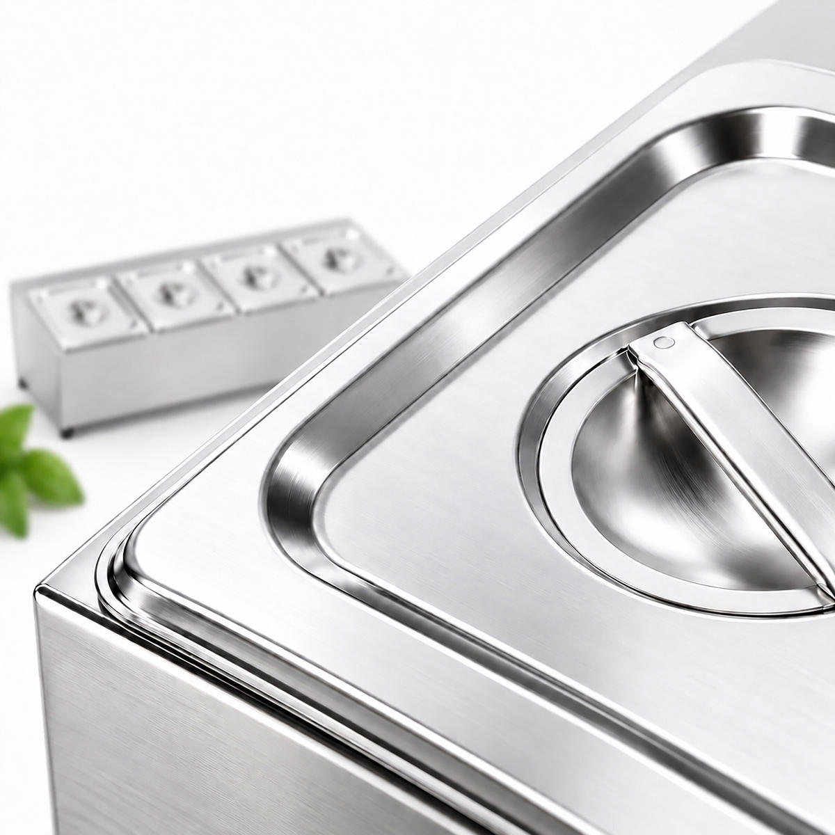 INGREDIENSBEHÅLLARE Silverfärgad 4-fack rostfritt stål med lock 69 cm - Silverfärgad, Metall/Plast - Relaxdays