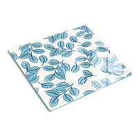 GLASPLATTE 60x52 cm Blätter - Blau, Glas (60/0.4/52cm) - TULUP