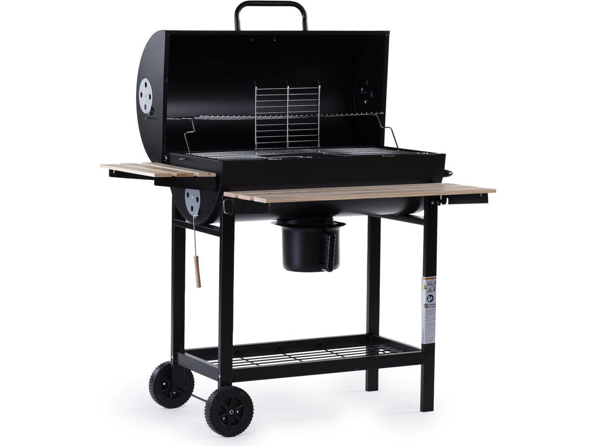 HOLZKOHLENGRILL king - Schwarz, Metall (63/105/95cm) - Habitat Garten