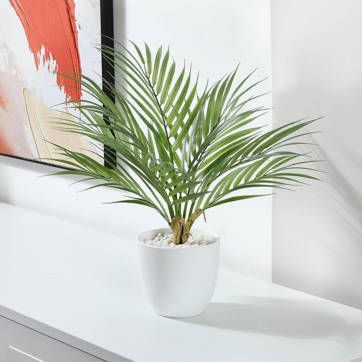 KUNSTPFLANZE Areca Palme 40 cm - Grün, Kunststoff (11.9cm)