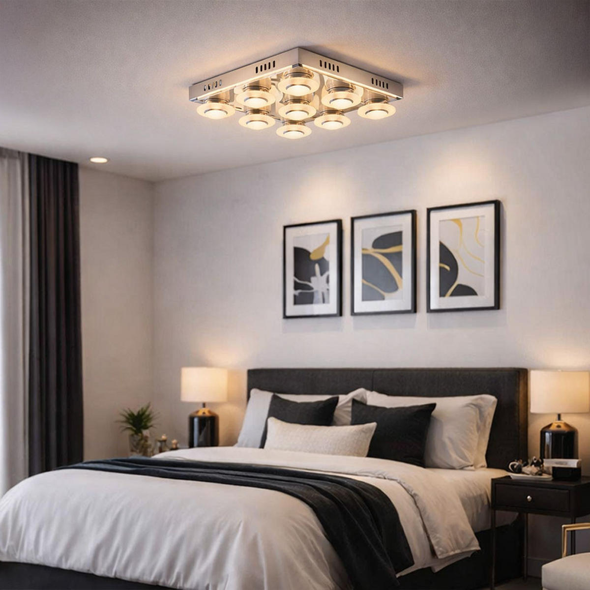 LED DECKENLEUCHTE Carter Silber Chrom - Silberfarben, Metall (38/38/9cm) - Wofi