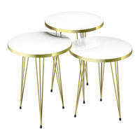 SATZTISCH Ry im 3er Set - Goldfarben, Metall (34/34/55cm) - [en.casa]