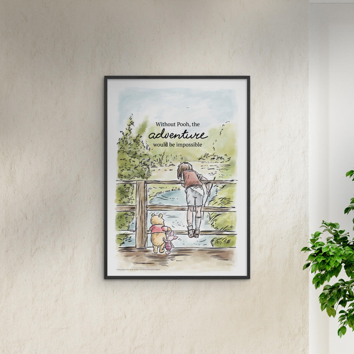 POSTER mit Rahmen Disney - Winnie the Pooh Makes It Possible - Multicolor/Schwarz, Holz/Papier (70/100cm) - Poster&Frame