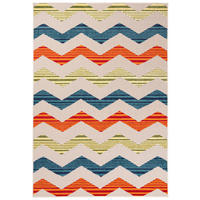TEPPICH Outdoor Bunte Chevron Kurzflor Rechteckig - 80x150 cm - Multicolor, Textil (80/150cm) - Mazovia