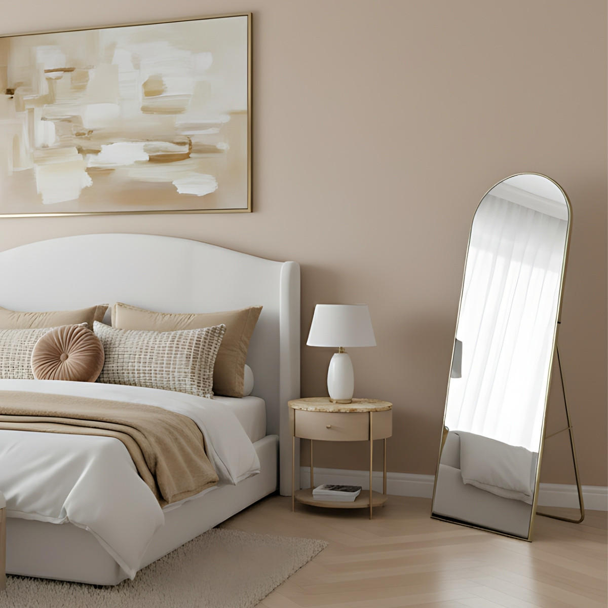 STANDSPIEGEL Fram, 150 x 50 cm - Goldfarben, Glas (50/150/2.5cm)