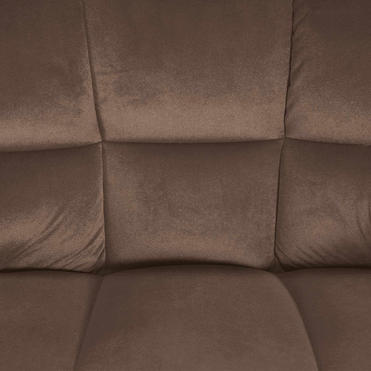 BARHOCKER Samt Braun - Edelstahlfarben/Braun, Textil/Metall (64/110/48cm) - CLP