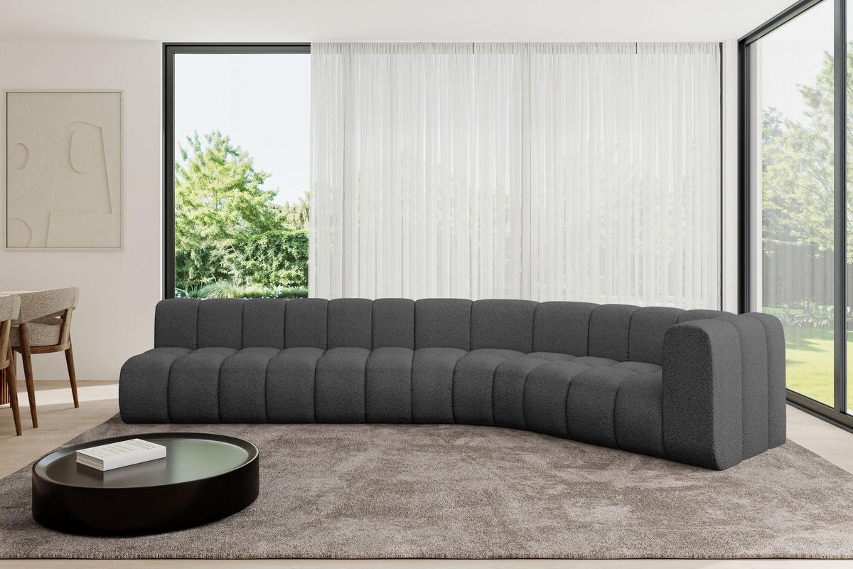 ECKSOFA modulares Sofa Karex-L2 - 399x194x70 cm Grau - Grau, Holzwerkstoff/Textil (399/194cm) - ALTDECOR