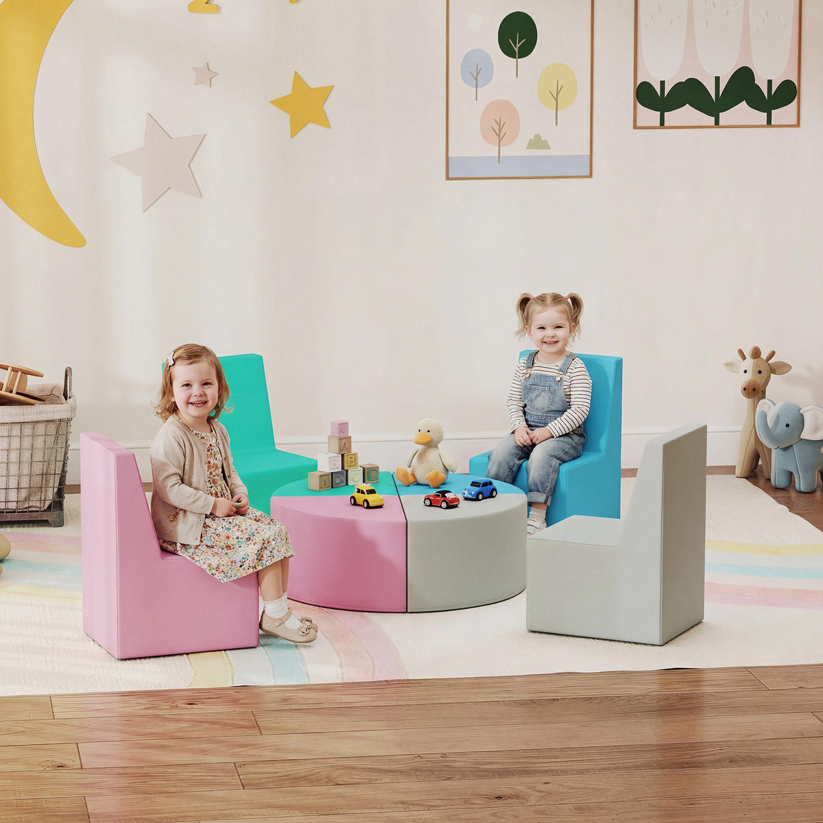 SOFTBAUSTEINE PU EPE Mehrfarbig - Multicolor, Kunststoff (150/150cm) - AIYAPLAY