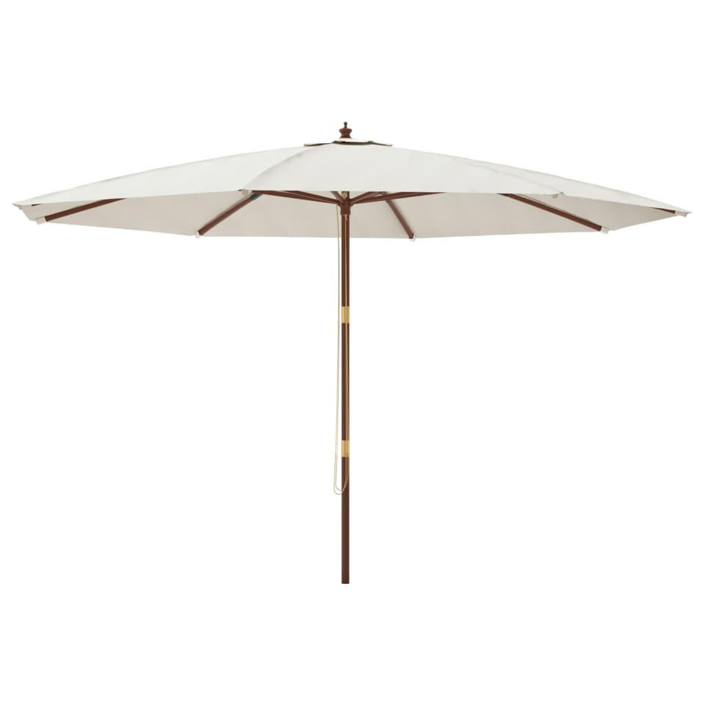SONNENSCHIRM Mit Holzmast Sandfarben 400/273 Cm - Weiß, Holz (400/400cm) - vidaXL