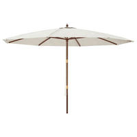SONNENSCHIRM Mit Holzmast Sandfarben 400/273 Cm - Weiß, Holz (400/400cm) - vidaXL