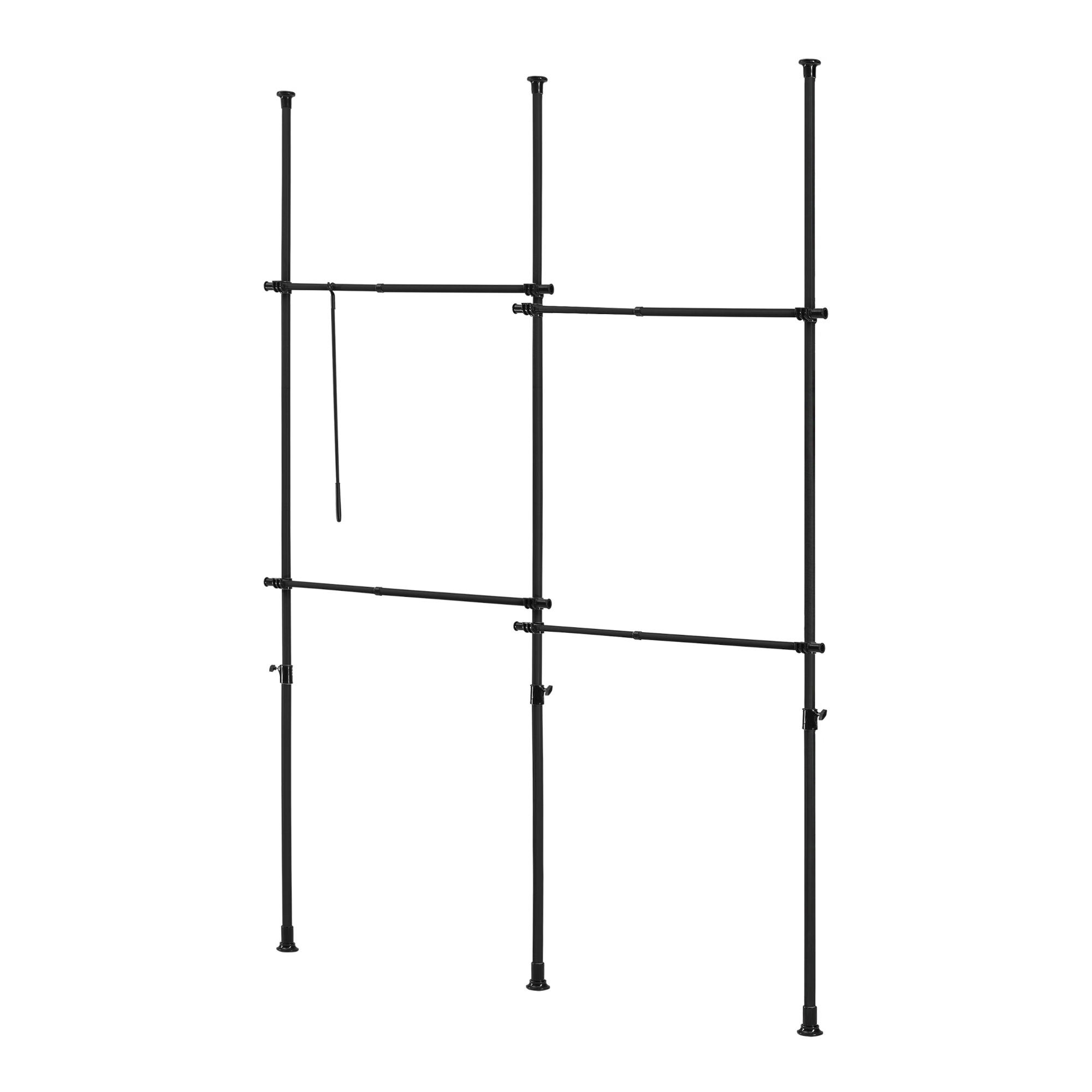 TELESKOPGARDEROBE Kemi - Schwarz, Metall (230/278/5cm) - [en.casa]