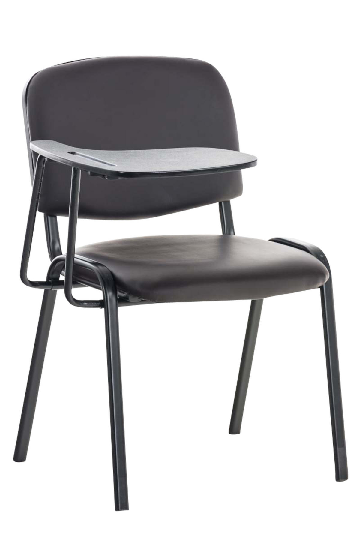 BESUCHERSTUHL 4er Set Lederlook Braun - Schwarz/Braun, Textil/Metall (53/81/71cm) - CLP