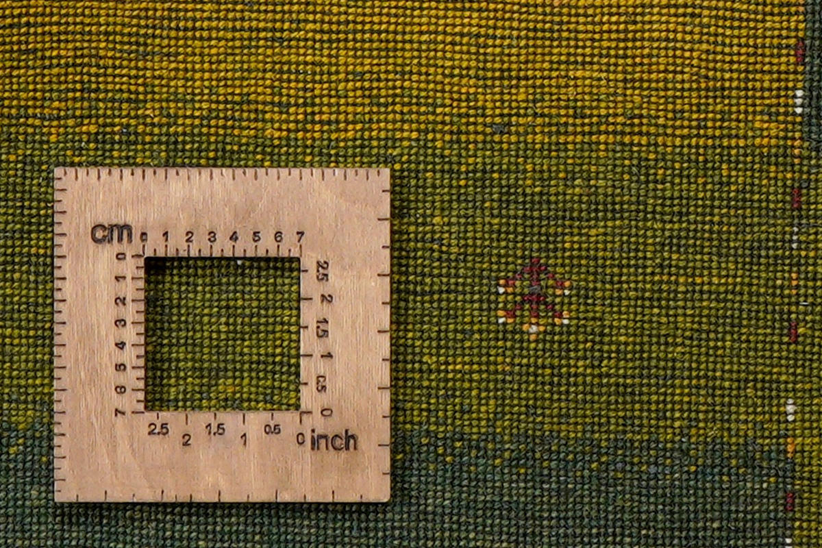 GABBEH-TEPPICH handgeknüpft Rizbaf Grün 199/155 cm Schurwolle - Grün, Textil (155/199cm) - Looma