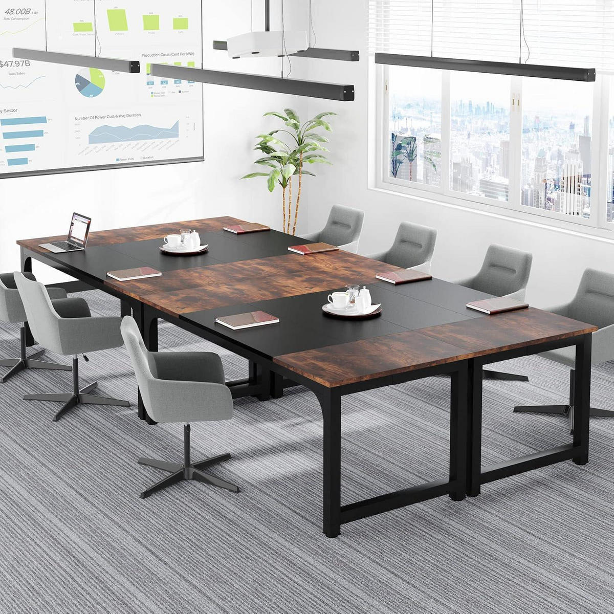 SCHREIBTISCH Computertisch 180 x 80 cm Rustikales Braun/Schwarz - Multicolor, Metall (80/160/75cm)
