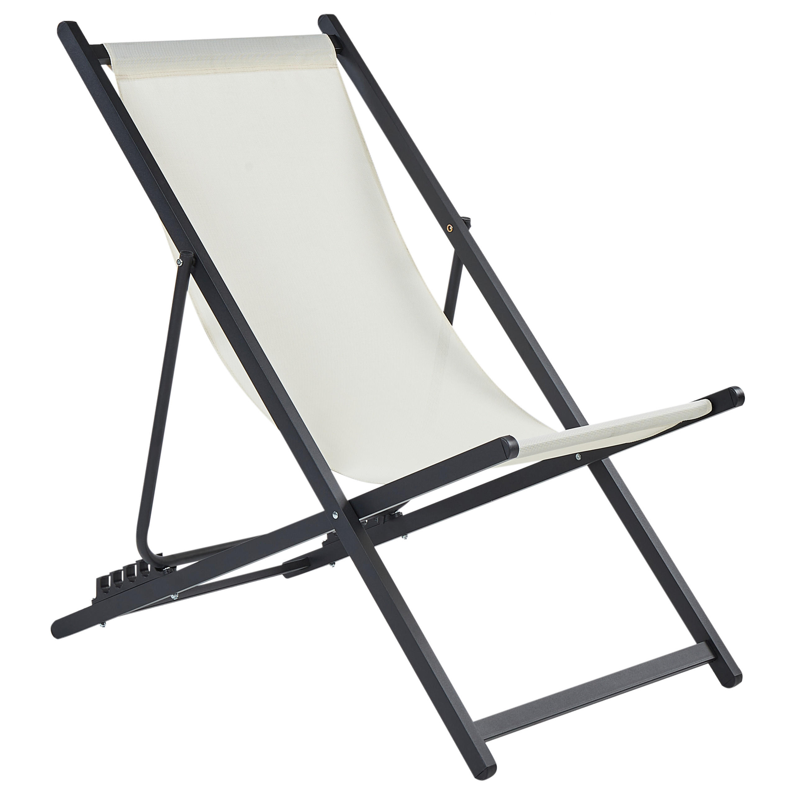 GARTENSTUHL Beige Locri II - Beige/Schwarz, Metall (60/79/95cm) - Beliani