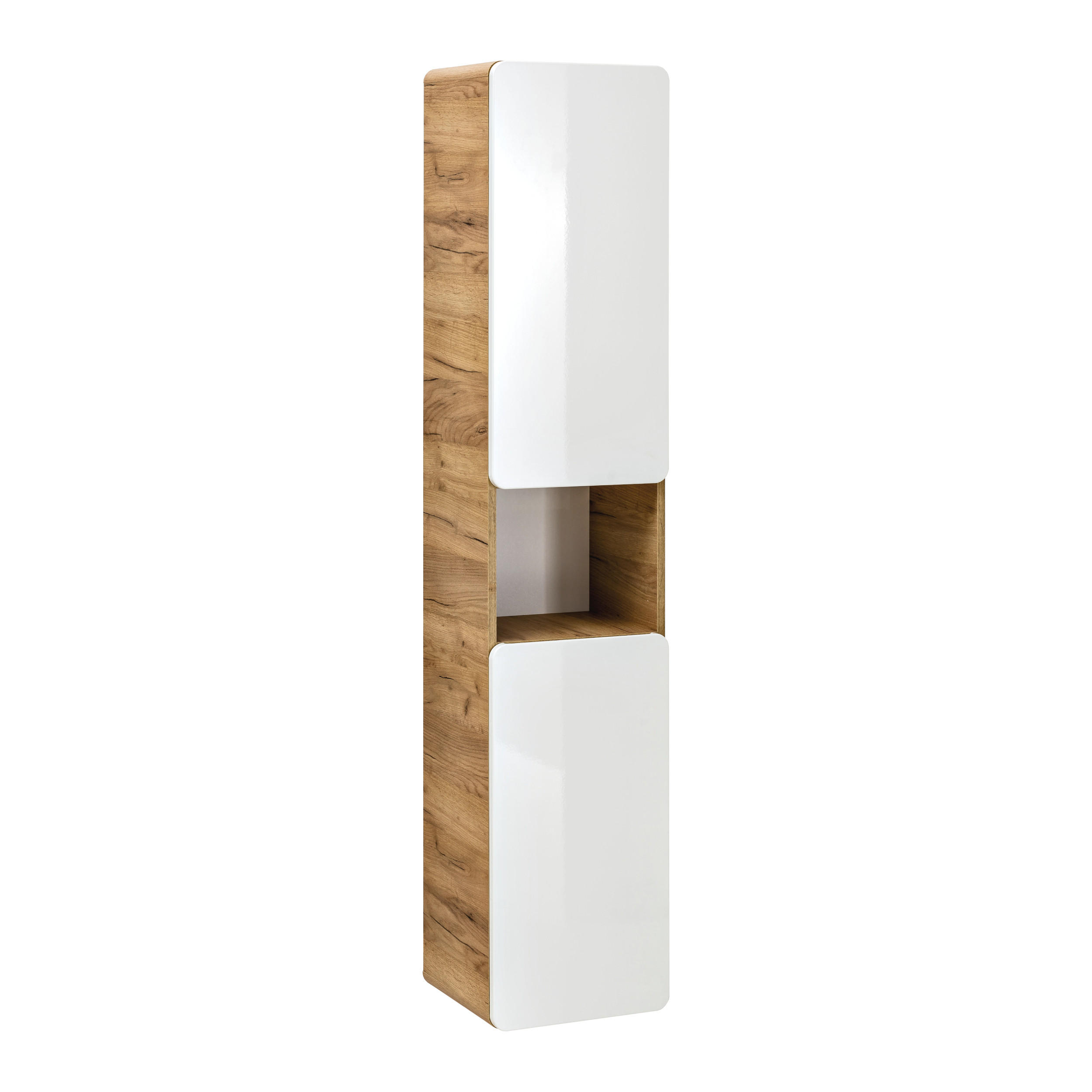 HOCHSCHRANK ARVIDA SZK4 Offenes Regal Eiche Weiß - Weiß, Holzwerkstoff (35/170/35cm) - Komodee