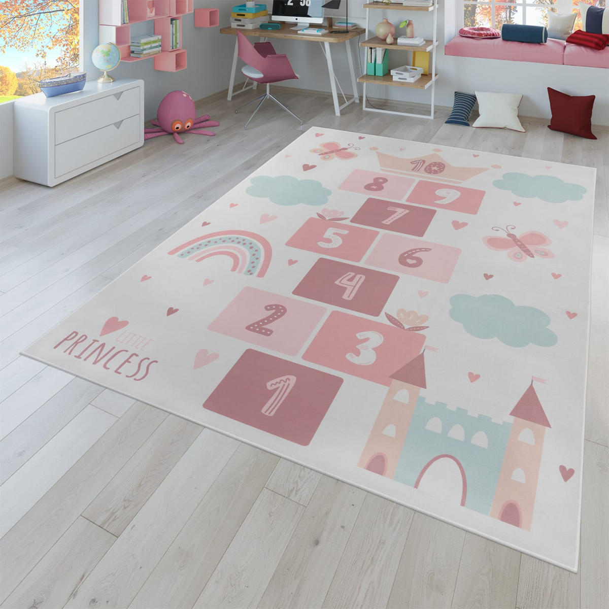 KINDERTEPPICH Herz Creme 80 x 150 cm - Creme, Kunststoff (80/150cm) - TT Home