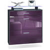 SCHUHSCHRANK Malea Fronten in Brombeer Hochglanz - Brombeere, Holzwerkstoff (89/96/23cm) - Vladon