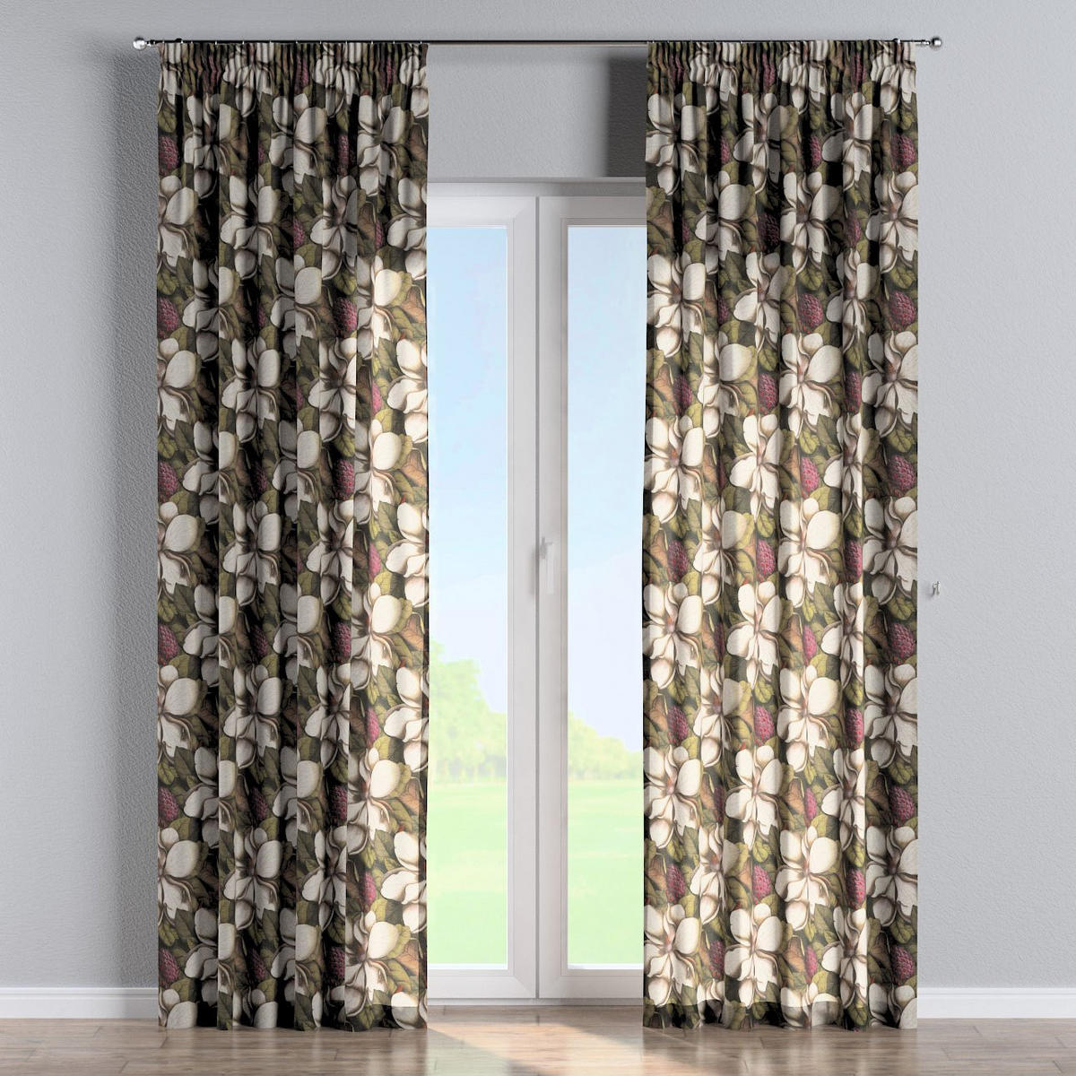 VORHANG Eden grün und beige, 130x245 cm - Grün, Textil (130/245cm) - Dekoria