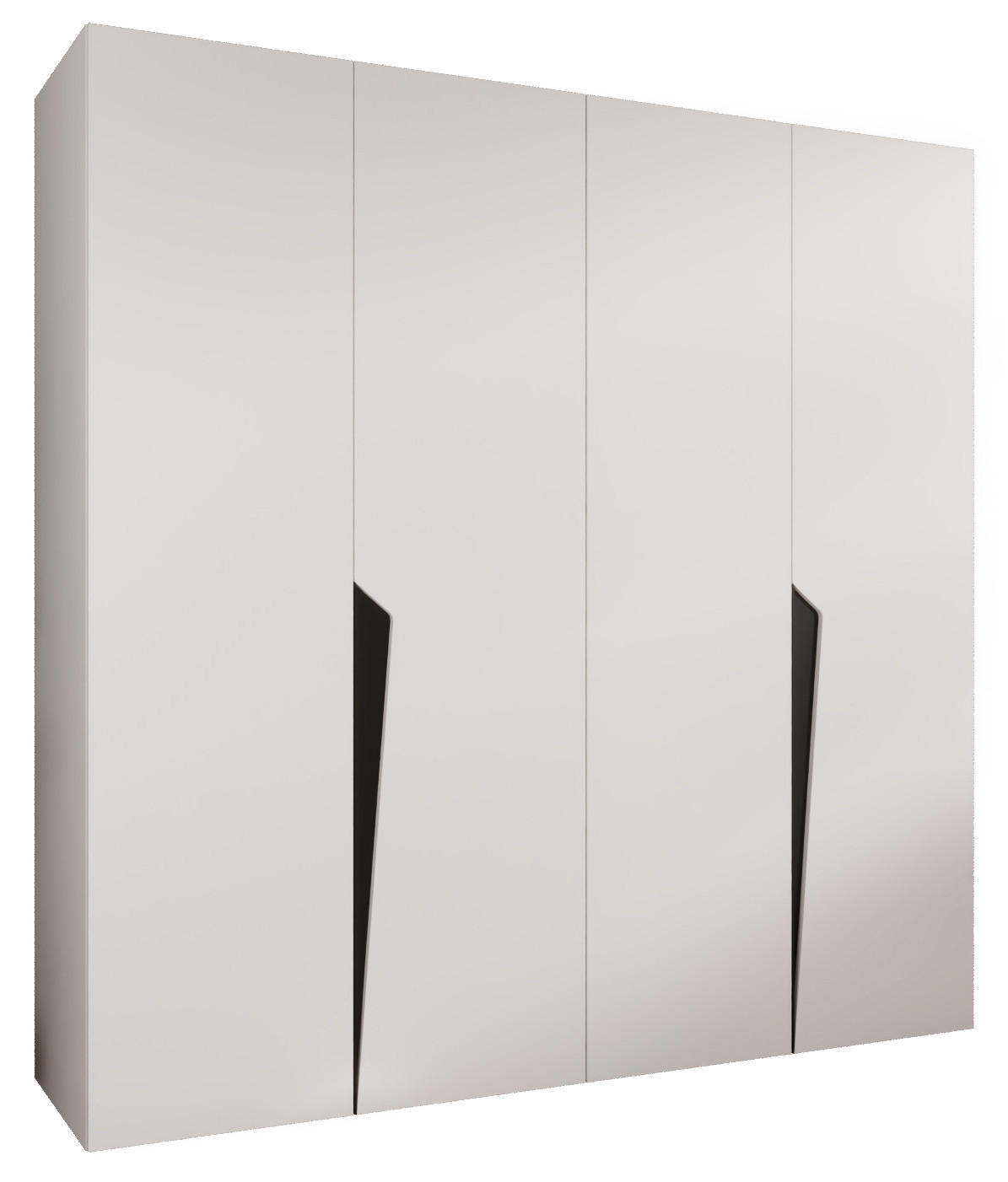 Abiks Möbel Drehtürenschrank Weiß, Schwarz 200x202x52 cm