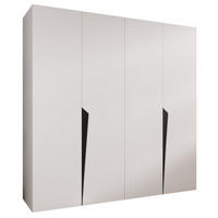 DREHTÜRENSCHRANK 202/200/52 4-türig - Schwarz/Weiß, Holz/Metall (200/202/52cm) - Abiks Möbel