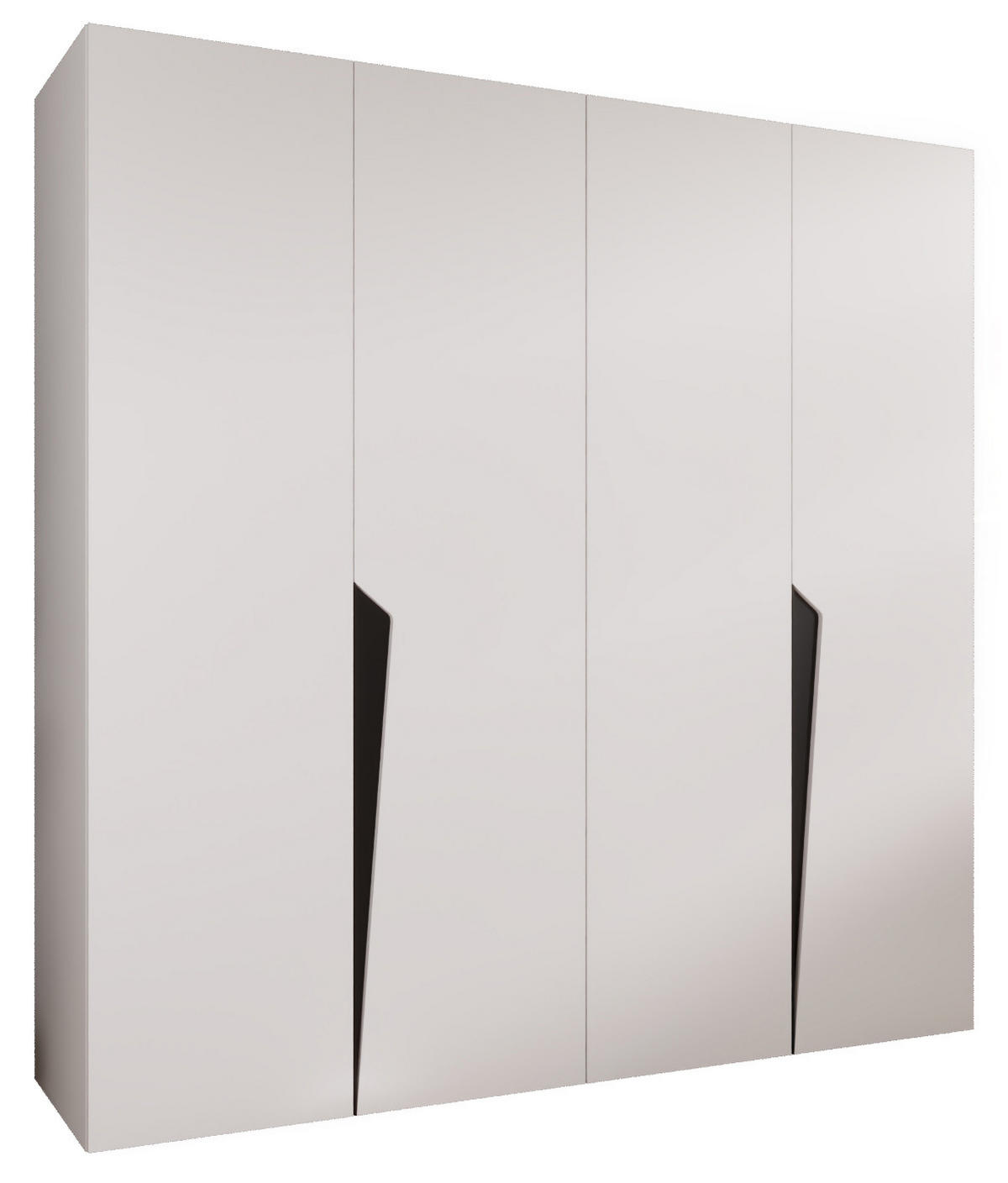 DREHTÜRENSCHRANK 202/200/52 4-türig - Schwarz/Weiß, Holz/Metall (200/202/52cm) - Abiks Möbel