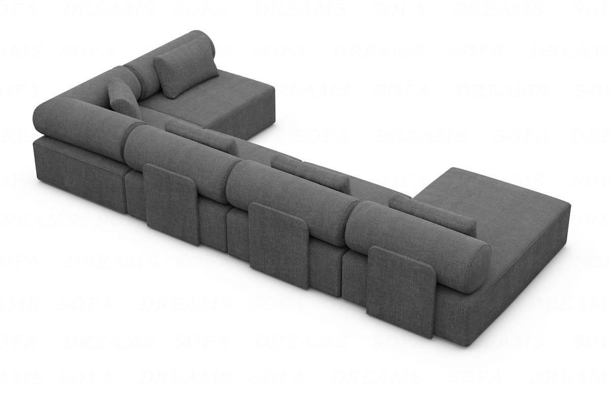 WOHNLANDSCHAFT Cipriani Anthrazit Strukturstoff - Anthrazit, Kunststoff (400/77/200cm)