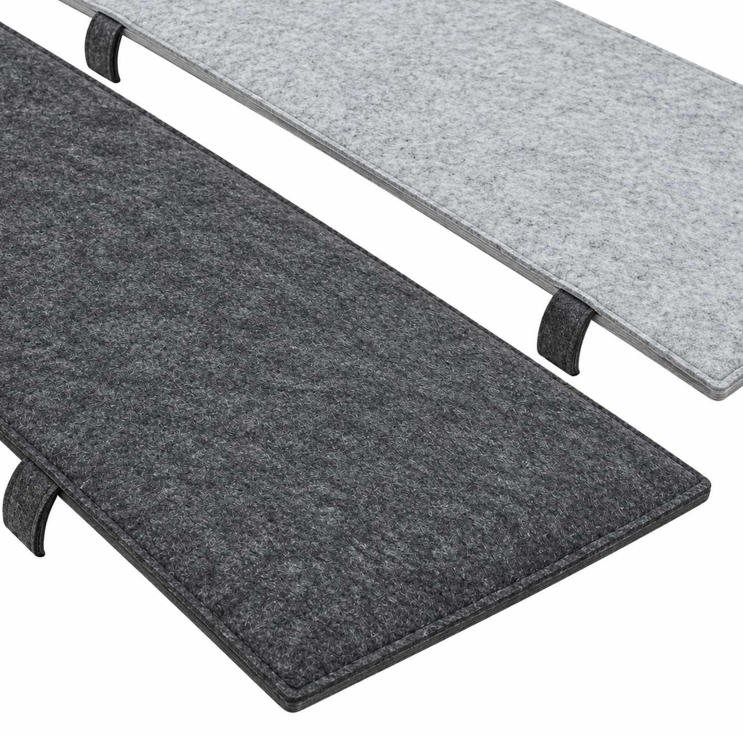 BIERBANKAUFLAGE Filz, 2er Set, Grau, 120/25/1 cm - Grau, Kunststoff (25/1/120cm) - Dunedesign