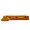 ECKSOFA links Ruby aus Samt gelb 5 Sitzplätze - Gelb, Textil (180/366cm) - Micadoni