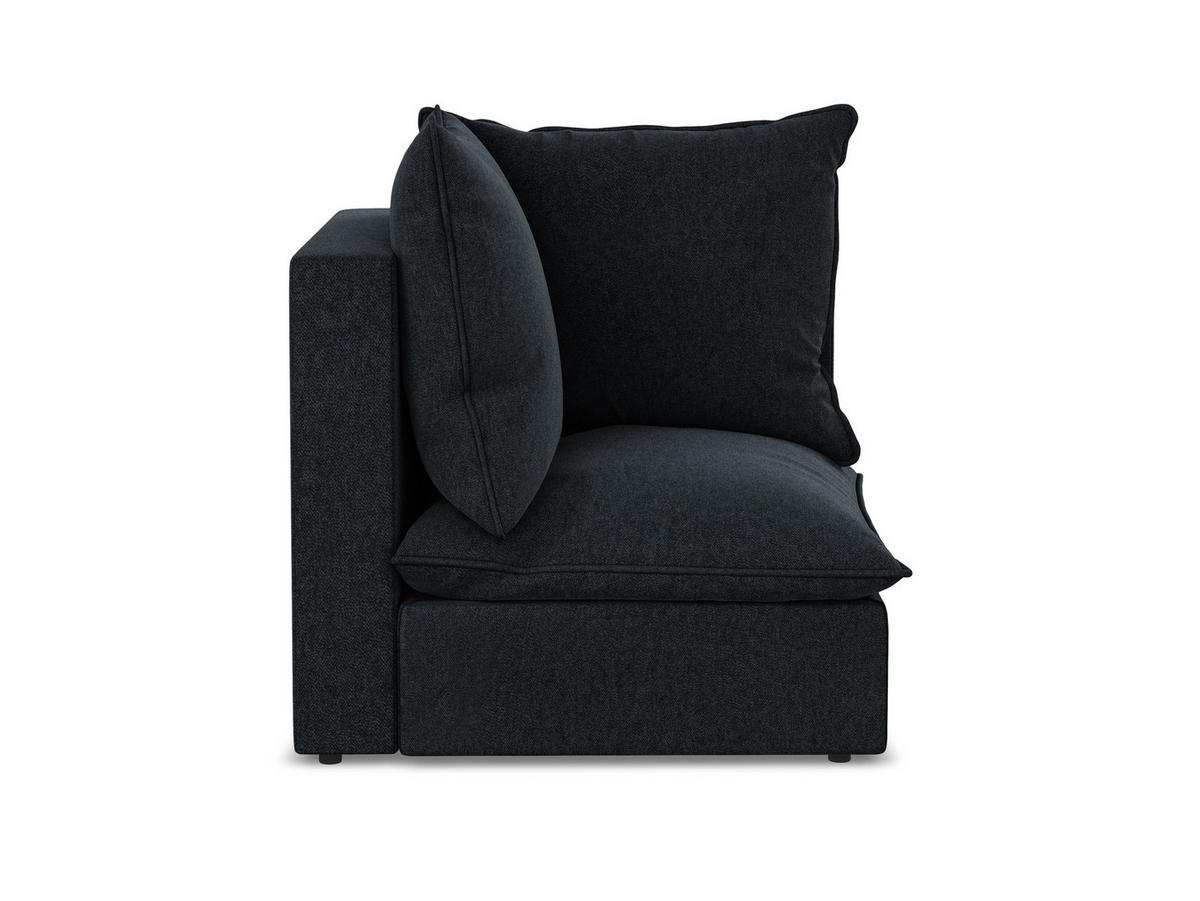 SOFAELEMENT Samt Stoff Blau - Blau/Schwarz, Holzwerkstoff/Kunststoff (90/77/90cm) - Makamii