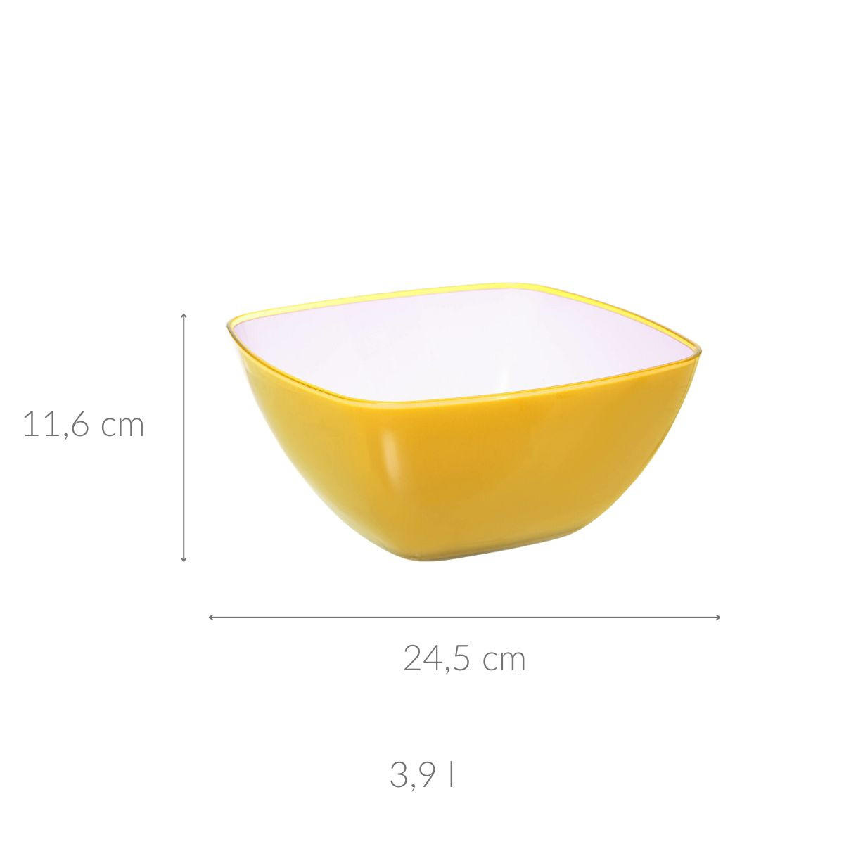 SALATSCHÜSSEL Nomad Gelb 3,9 l 24,5/24,5/11,6 cm - Gelb, Kunststoff (24.5/11.6/24.5cm) - 5five Simply Smart