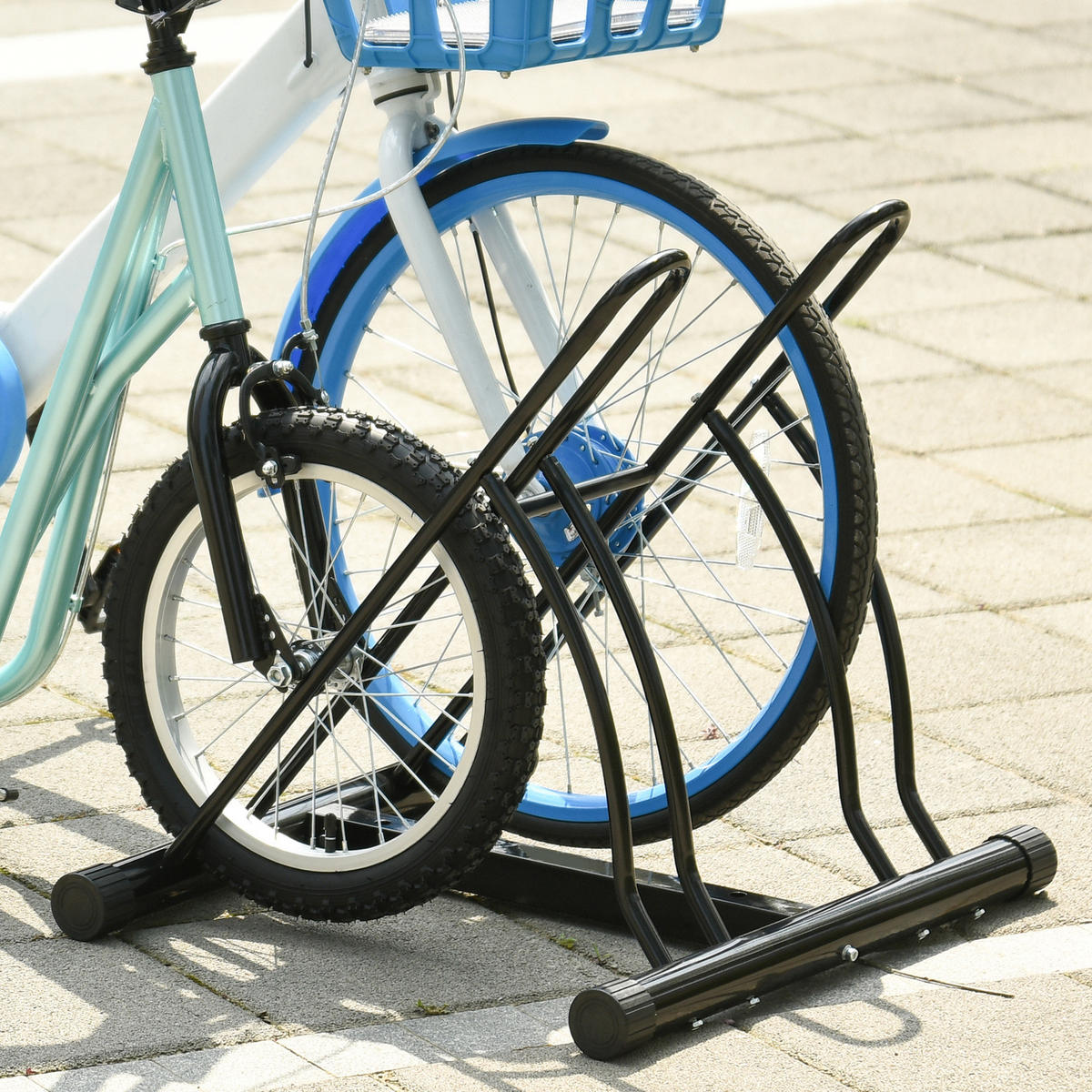 FAHRRADSTÄNDER, Metall, Schwarz, L60 × B54 × H57 cm - Schwarz, Metall (54/57/60cm) - HOMCOM