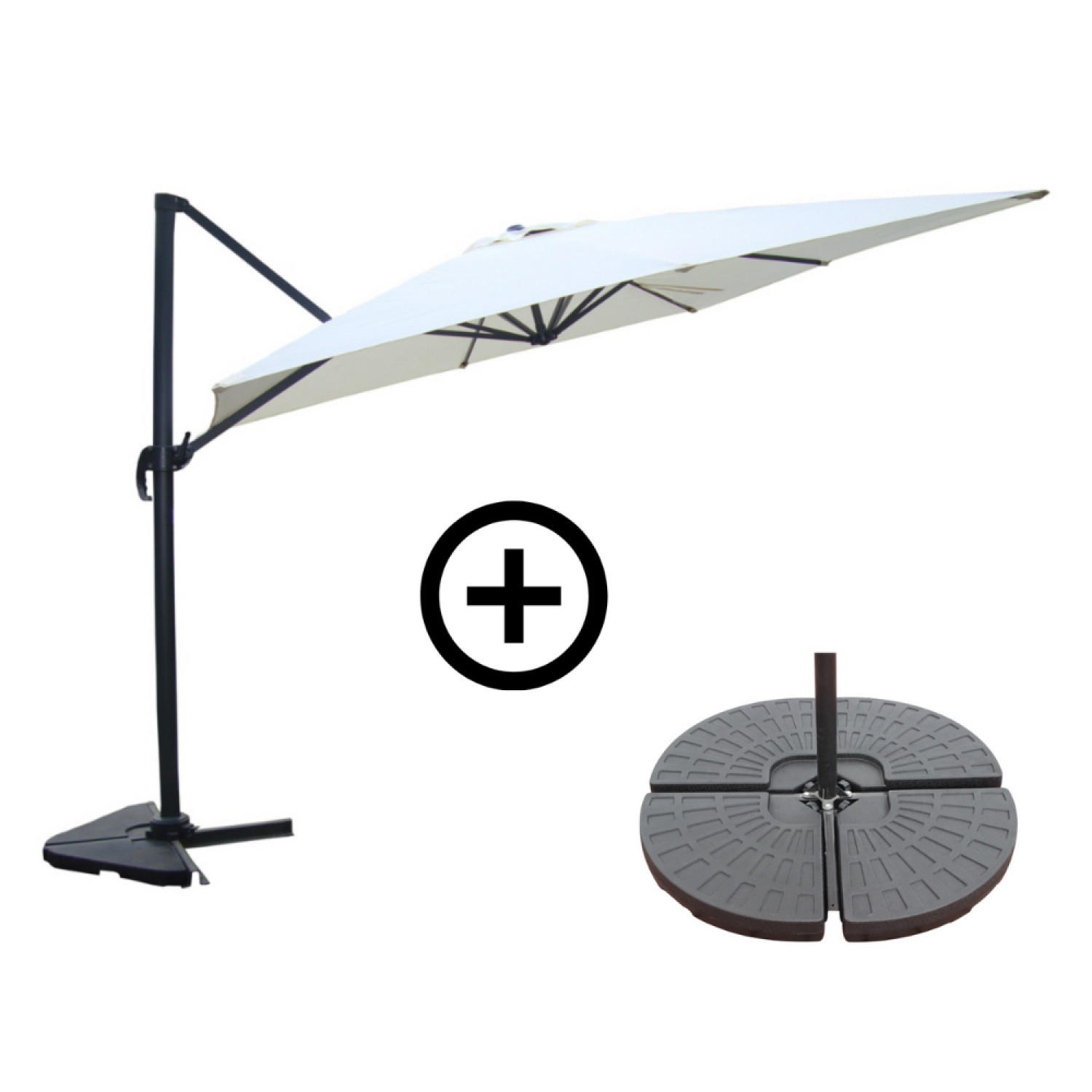 SONNENSCHIRM cesare ecru rechteckig 3 x 4 cm - Beige, Metall (400/300cm) - Concept Usine
