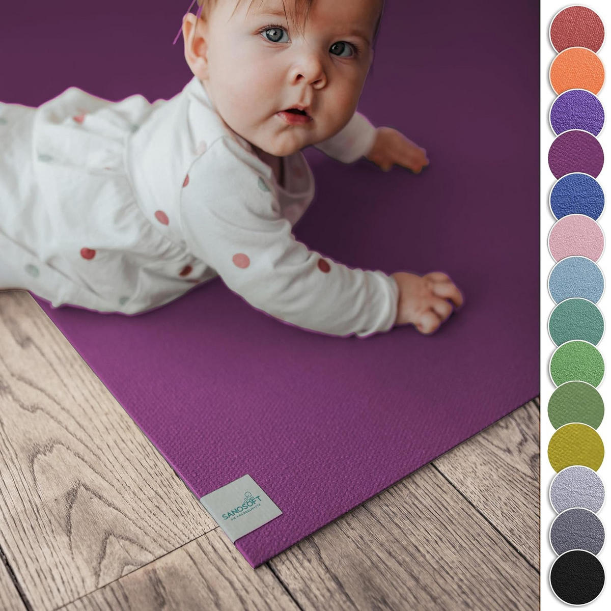 KRABBELMATTE 80cm X 220cm Pflaume - Pflaume, Textil (80/220cm) - Sanosoft