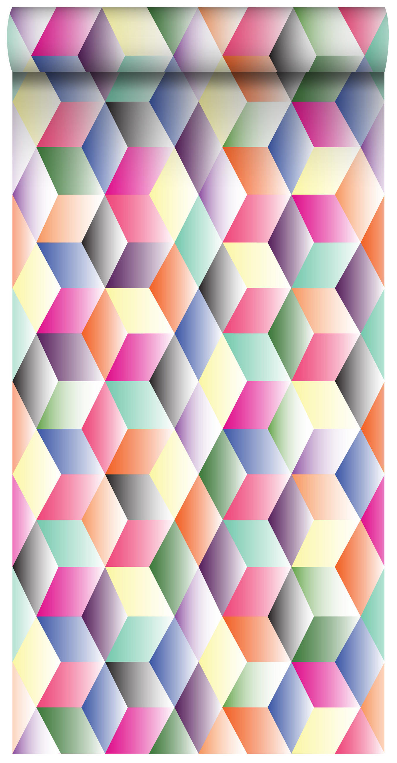 XXL-VLIESTAPETE 3D-Würfel 50 x 900 cm - Multicolor, Papier (50/900cm) - ESTAhome