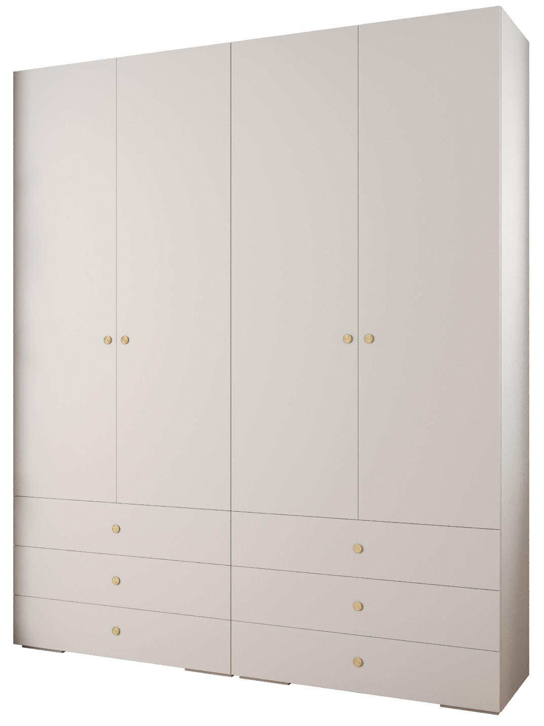 Abiks Möbel Garderoben-Set Weiß, Gold 200x236.7x47 cm