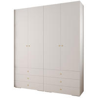 GARDEROBEN-SET 236,7/200/47 - Goldfarben/Weiß, Holz/Kunststoff (200/236.7/47cm) - Abiks Möbel