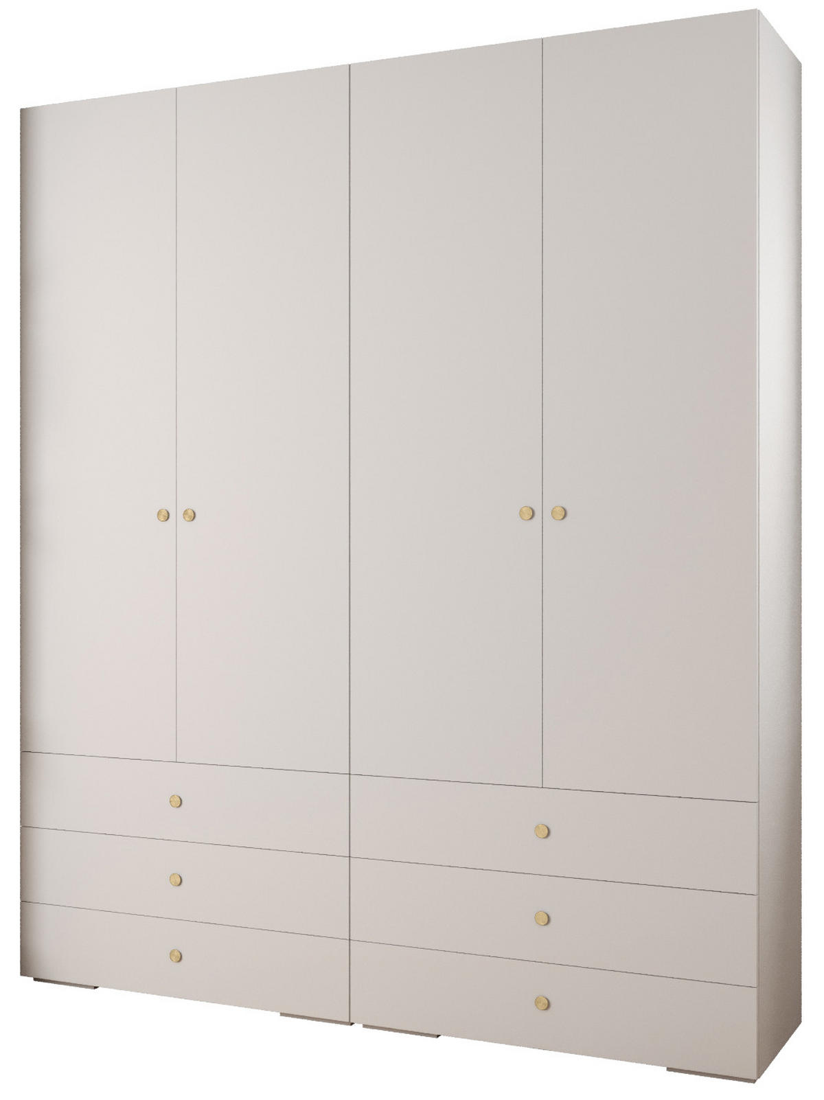 GARDEROBEN-SET 236,7/200/47 - Goldfarben/Weiß, Holz/Kunststoff (200/236.7/47cm) - Abiks Möbel